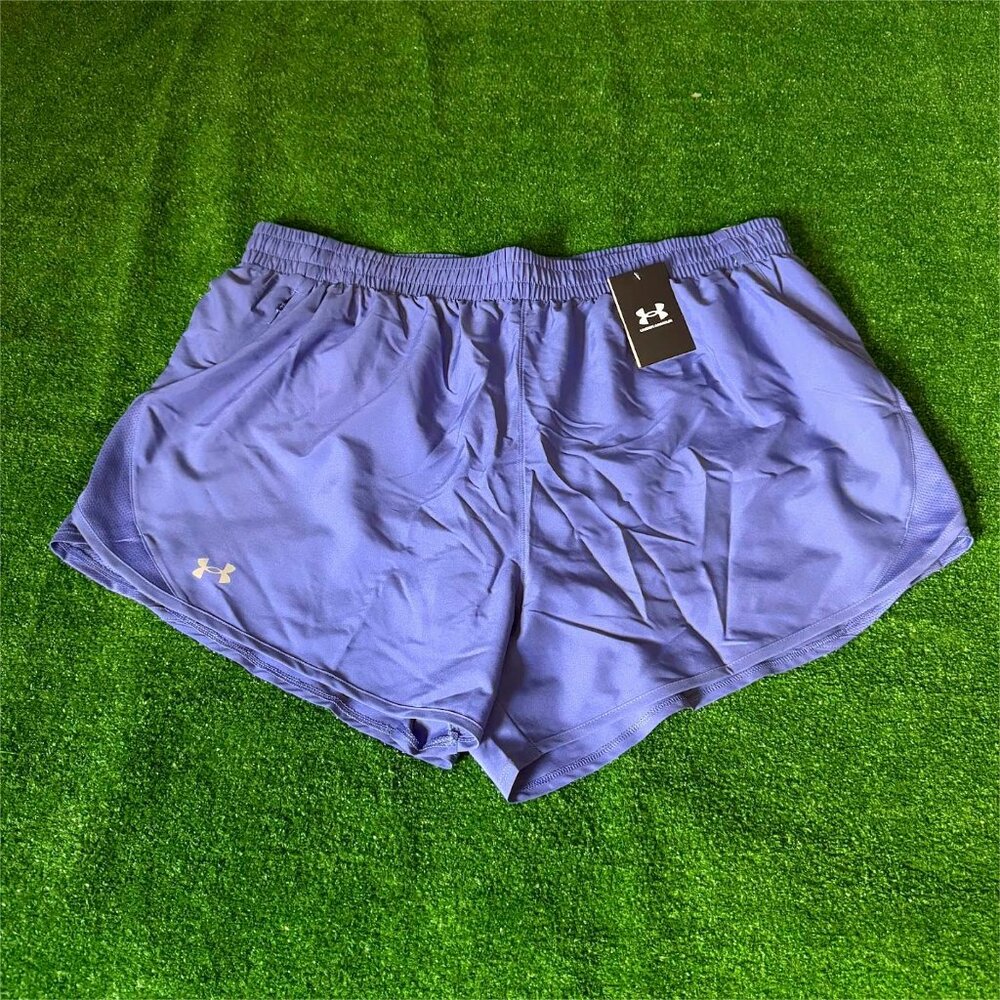 Under Armour Fly By Mesh-Panel Running Purple Lightweigh Shorts Plus Size 2X NEW